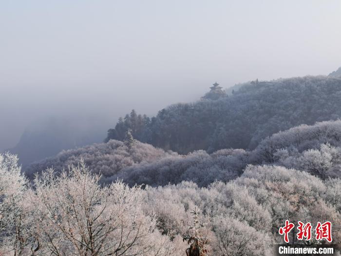 圖為連綿山脈，皆是白色。　徐振華 攝