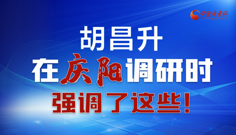 圖解|胡昌升在慶陽調(diào)研時(shí)強(qiáng)調(diào)了這些！