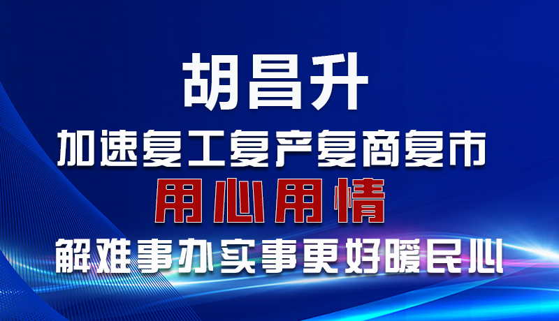 圖解|胡昌升：加速復(fù)工復(fù)產(chǎn)復(fù)商復(fù)市 用心用情解難事辦實(shí)事更好暖民心