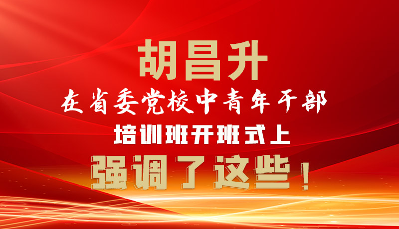 圖解|胡昌升在省委黨校中青年干部培訓(xùn)班開班式上強(qiáng)調(diào)了這些！