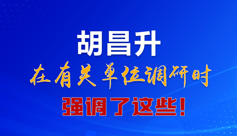 圖解|胡昌升在有關(guān)單位調(diào)研時強調(diào)了這些！