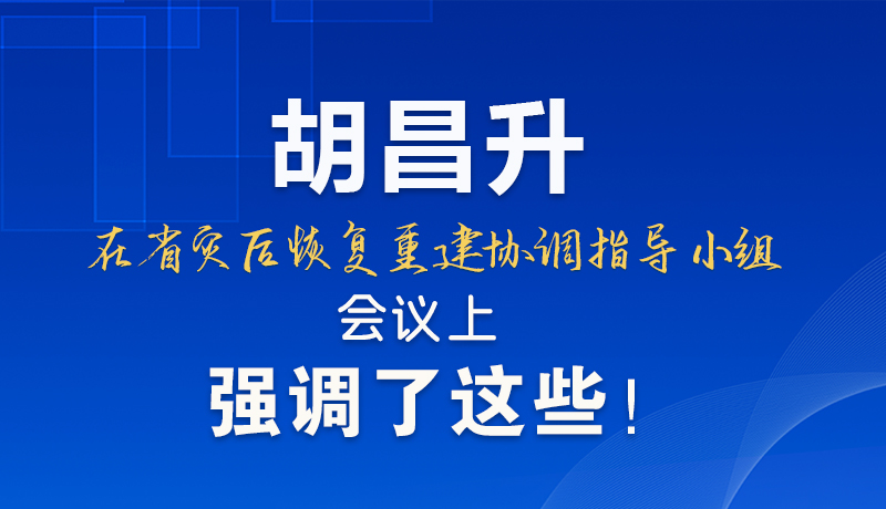 圖解|胡昌升在省災(zāi)后恢復(fù)重建協(xié)調(diào)指導(dǎo)小組會議上強調(diào)了這些！