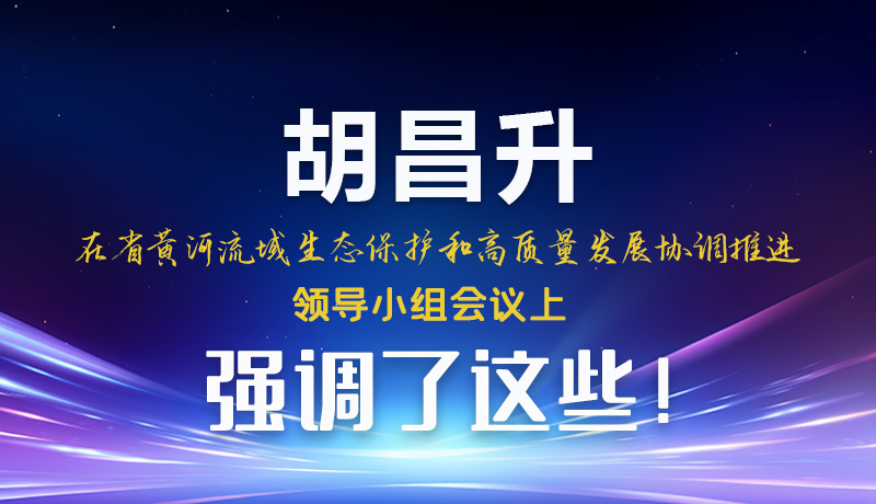 圖解|胡昌升在省黃河流域生態(tài)保護和高質(zhì)量發(fā)展協(xié)調(diào)推進領(lǐng)導(dǎo)小組會議上強調(diào)了這些！