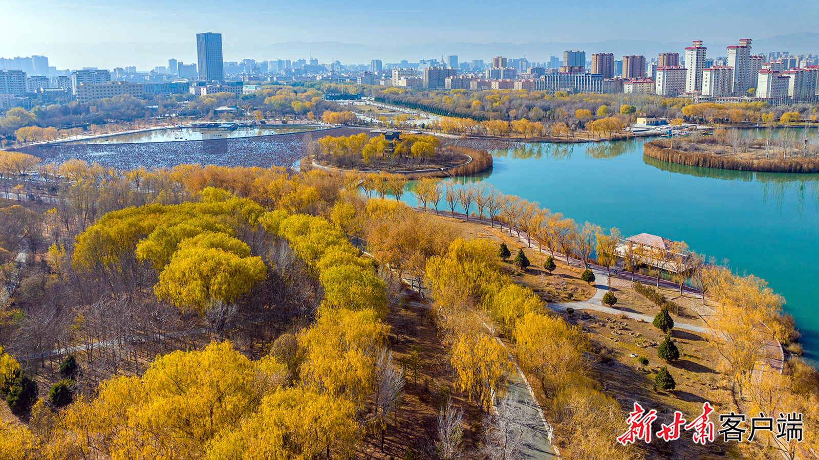 張掖：城市公園景色美